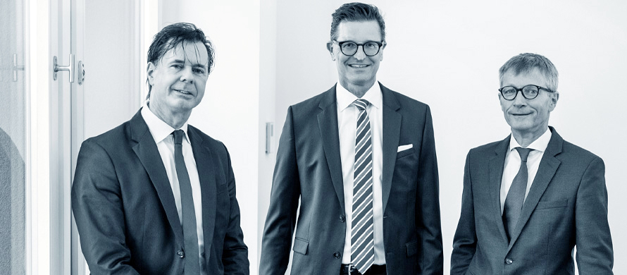 v.l.n.r.: Dr. Andreas Landtwing, Dr. Stefan Klass, Dr. Roland Bruhin